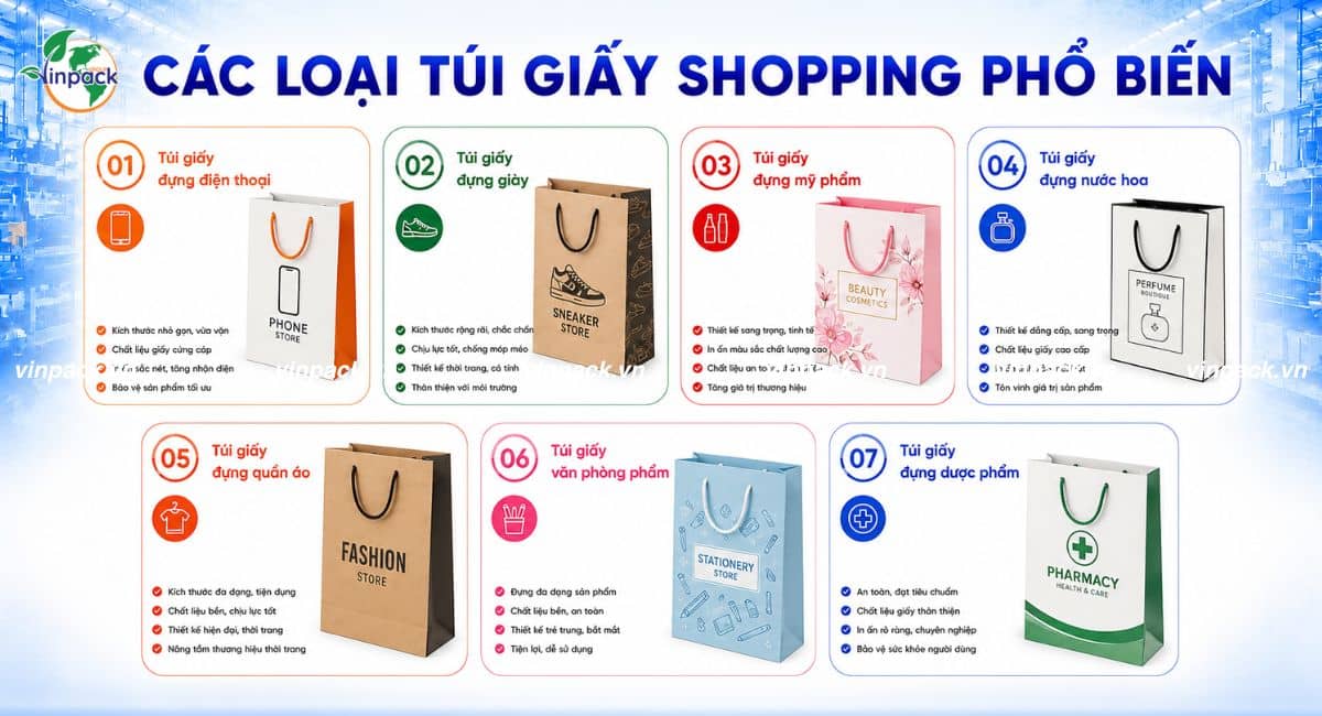 Các loại túi giấy shopping