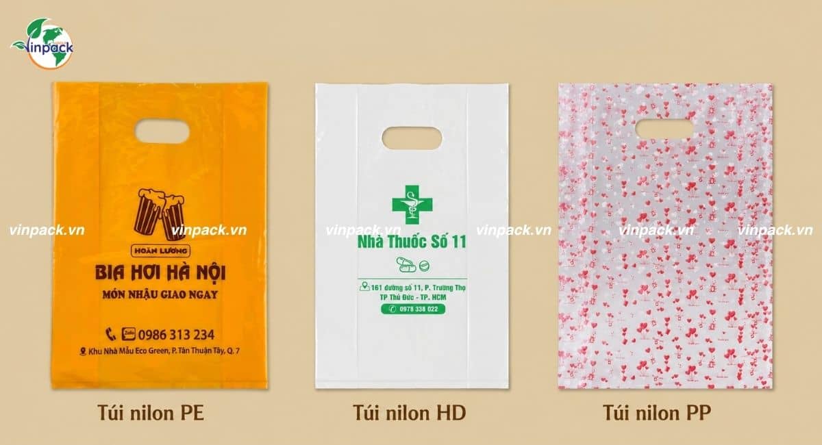 Hình ảnh các chất liệu túi nilon của Vinpack