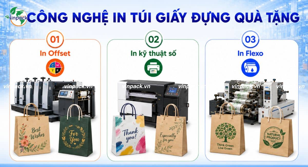 Các công nghệ in túi giấy quà tặng tại Vinpack