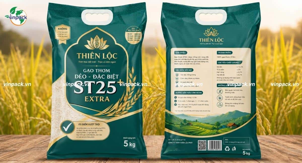 Mẫu bao bì thực phẩm đựng gạo