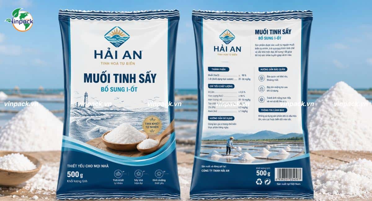 Mẫu bao bì thực phẩm đựng muối
