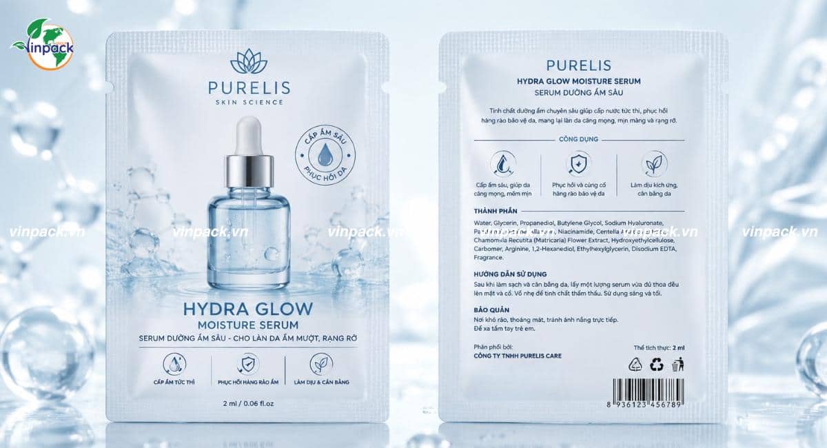 Mẫu bao bì mỹ phẩm chứa serum