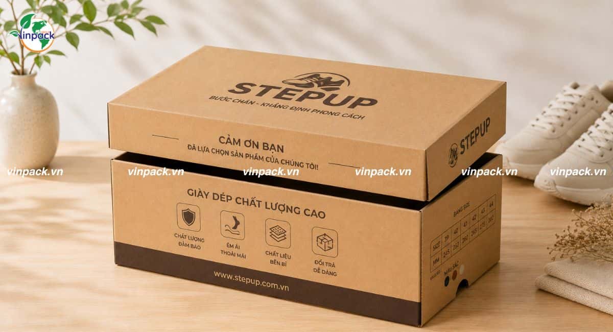 Mẫu thùng carton 3 lớp đựng giày chắc chắn bền đẹp