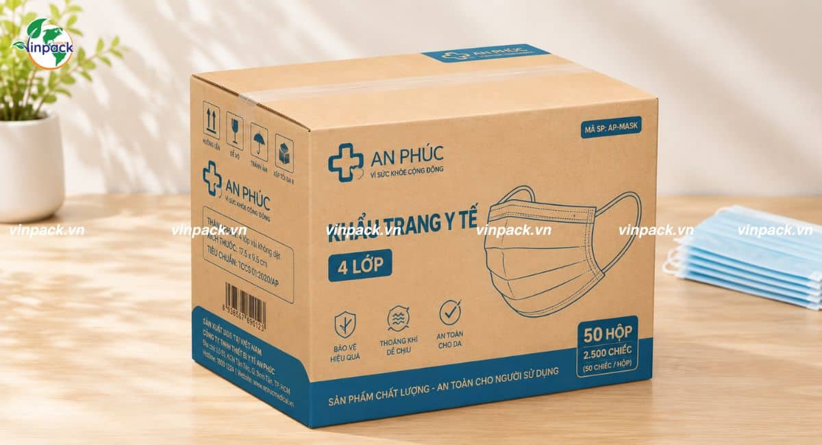 Mẫu thùng carton đựng khẩu trang