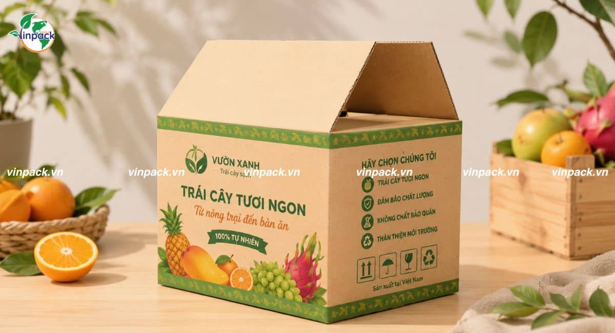 Mẫu thùng đựng carton đựng trái cây