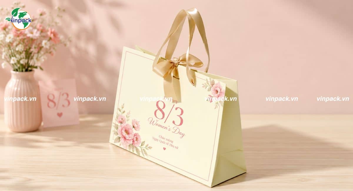 Mẫu túi giấy đựng quà ngày Quốc tế Phụ Nữ 8/3
