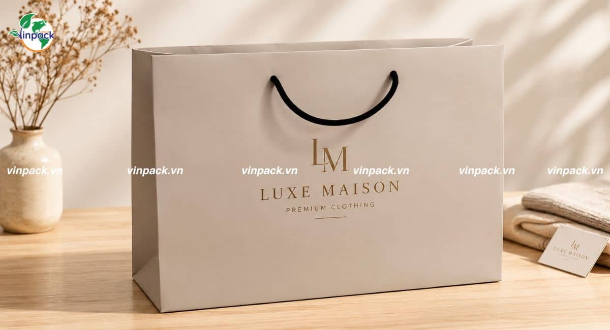 Mẫu túi giấy shopping đựng quần áo cho các cửa hàng thời trang