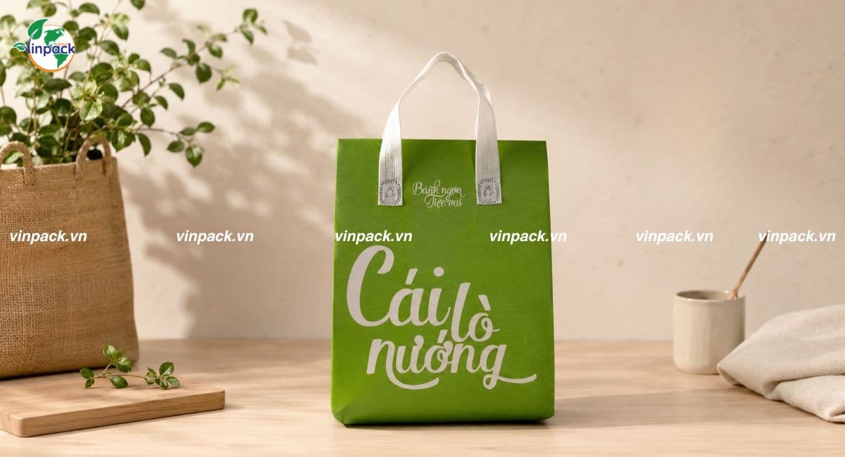 Mẫu túi vải không dệt giữ nhiệt đứng bánh