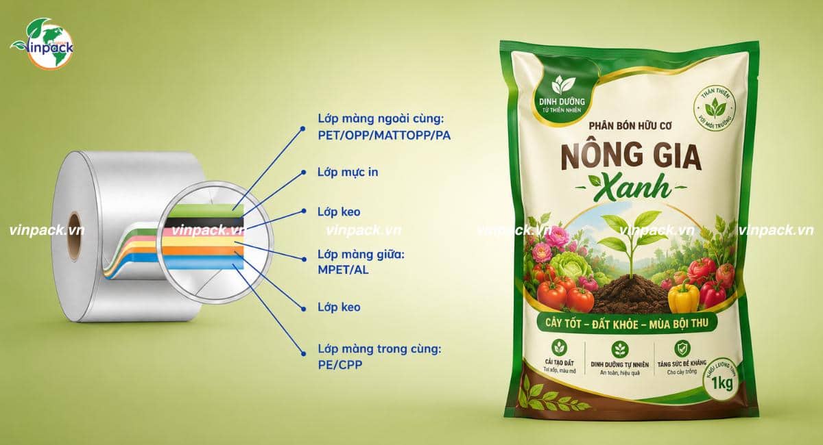 Phương pháp ghép màng của bao bì nông nghiệp tại Vinpack