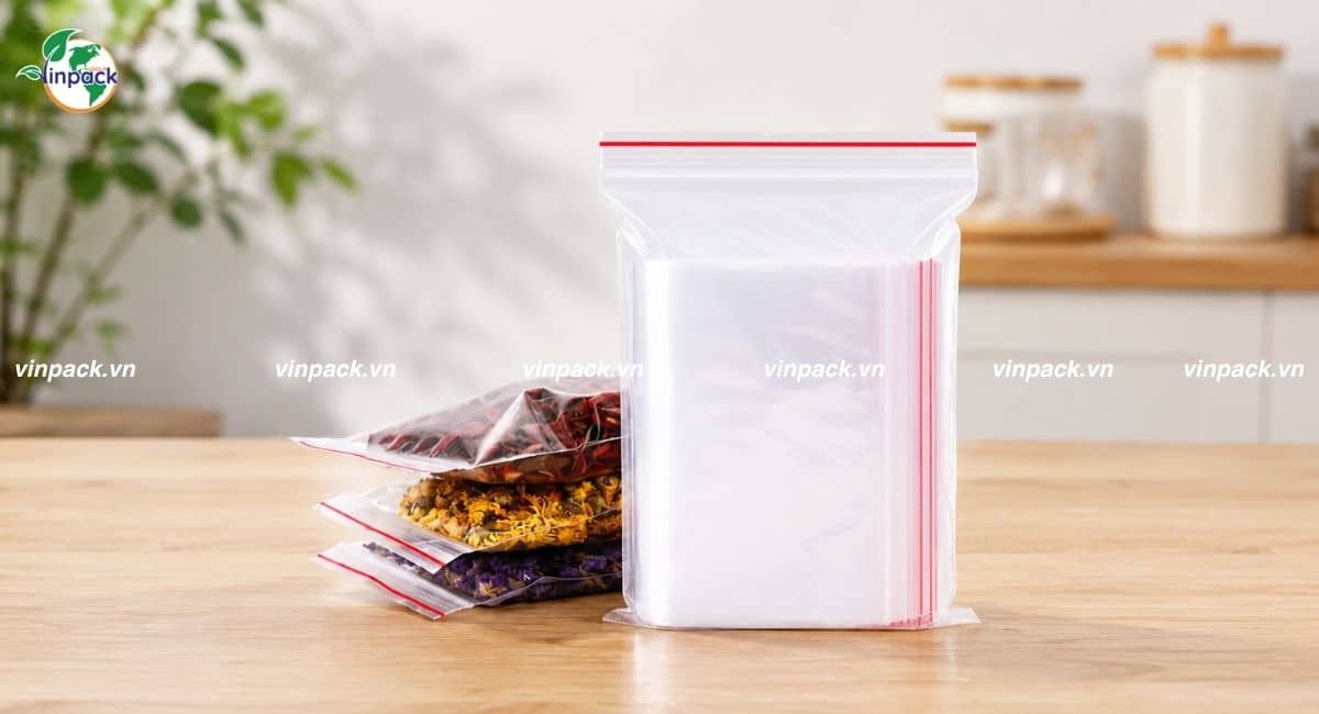 Mẫu túi zipper chỉ đỏ