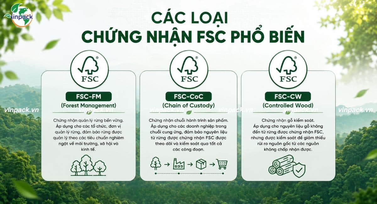 Các loại chứng nhận FSC phổ biến