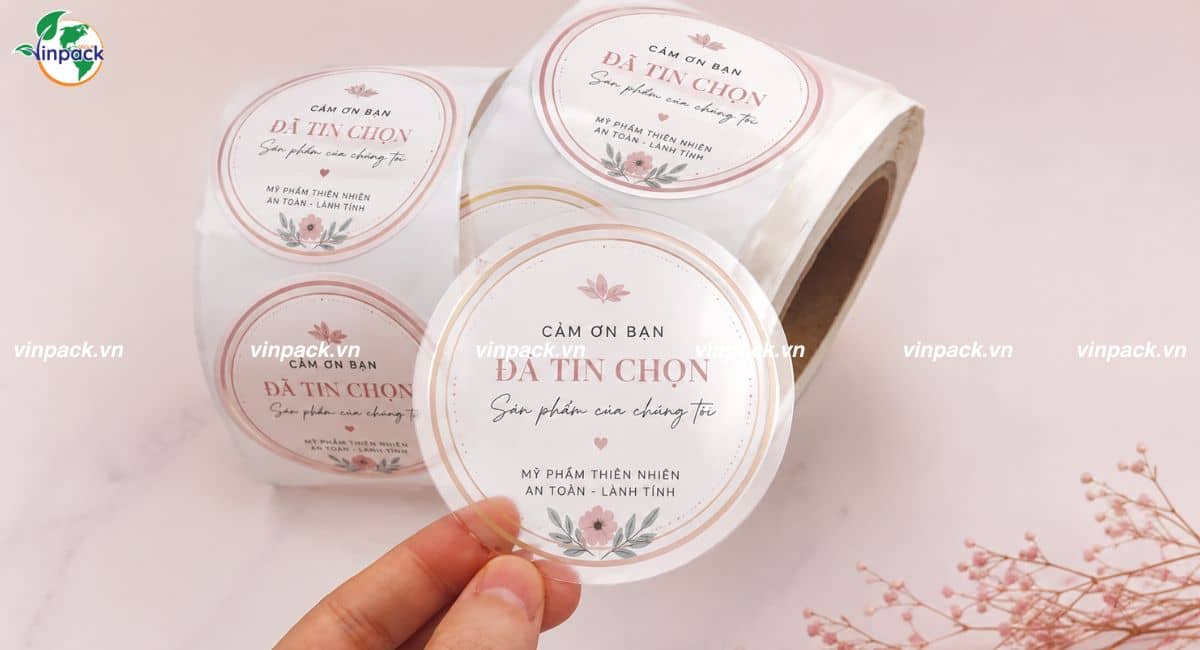 Mẫu tem decal trong suốt