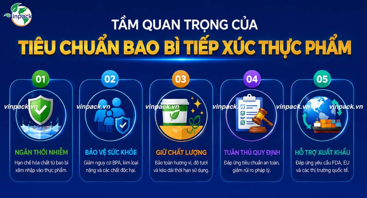 Tầm quan trọng của tiêu chuẩn bao bì tiếp xúc thực phẩm