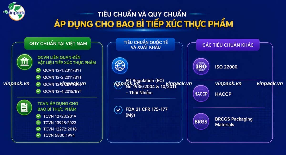 Tiêu chuẩn và quy chuẩn cho bao bì tiếp xúc thực phẩm