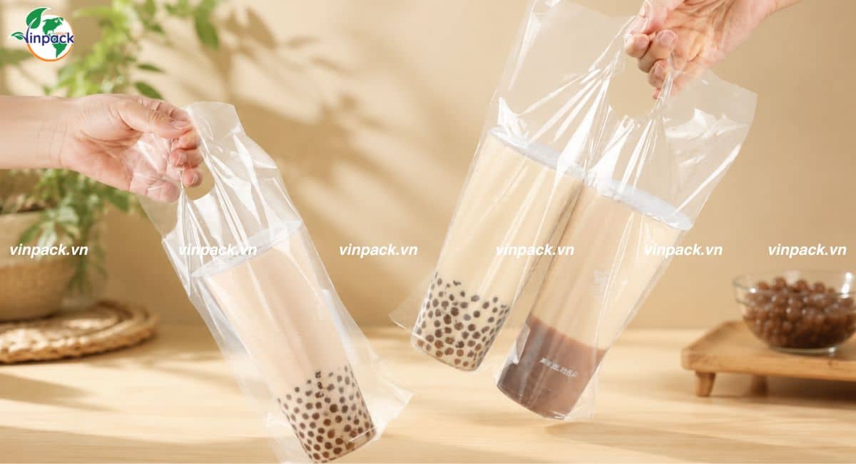 Túi đựng ly trà sữa trơn không in giá xưởng