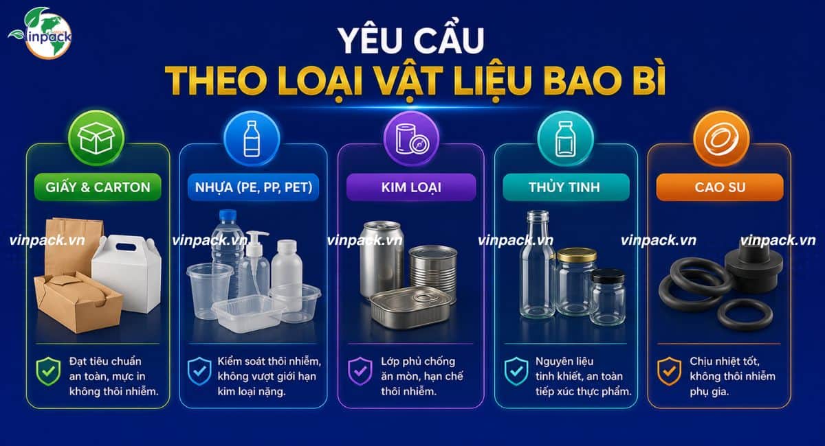Yêu cầu an toàn thực phẩm cho chất liệu của bao bì