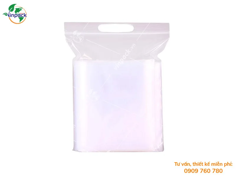 Túi Zipper Quai Xách Đục Lỗ Xoài