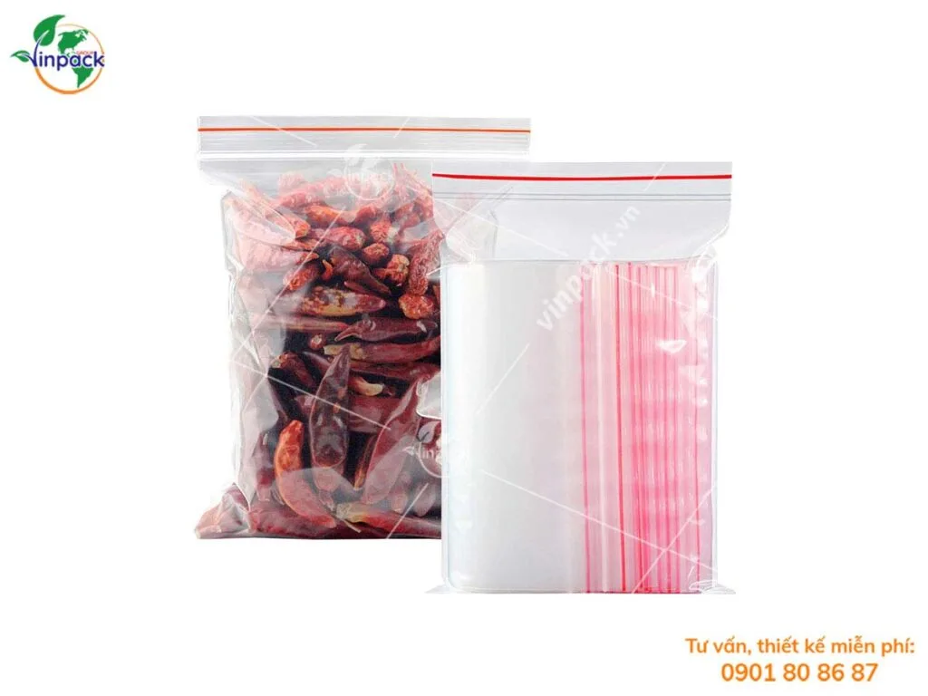 Túi Zipper Chỉ Đỏ