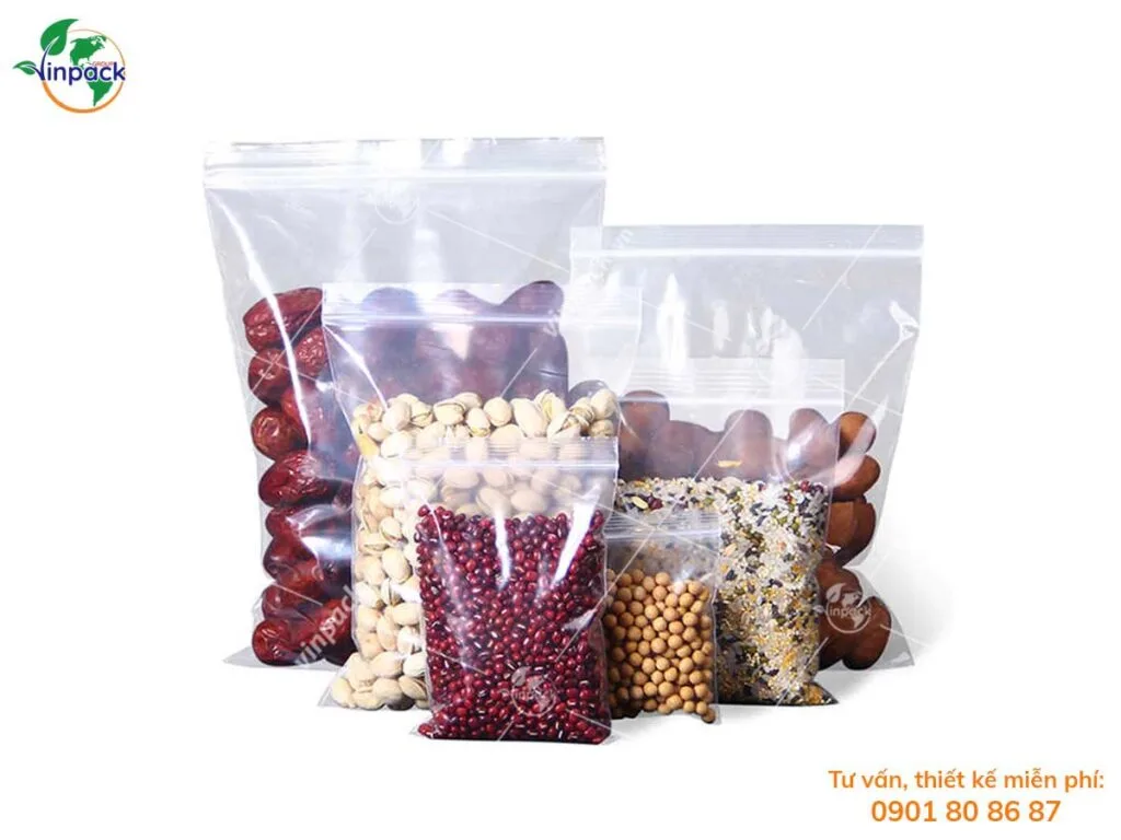 Túi zipper chỉ trắng