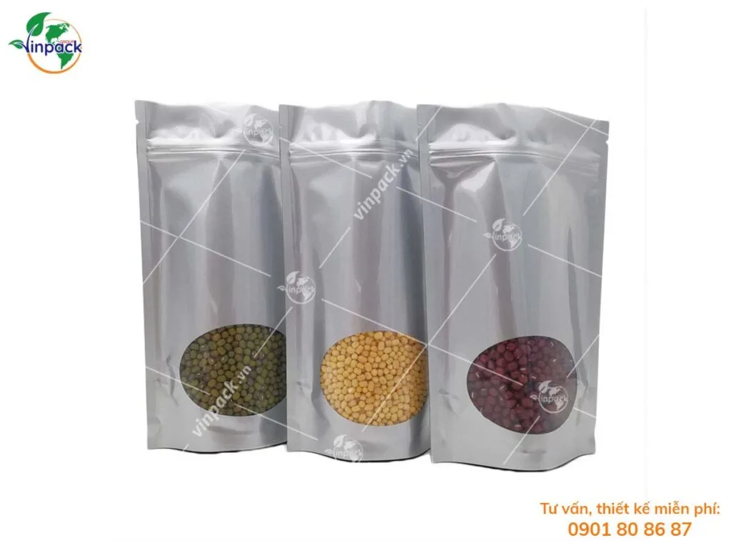 Túi zipper Bạc Đáy Đứng