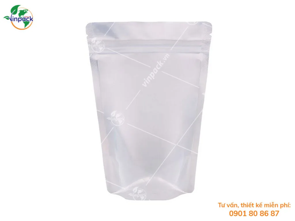 Túi zipper Bạc Đáy Đứng