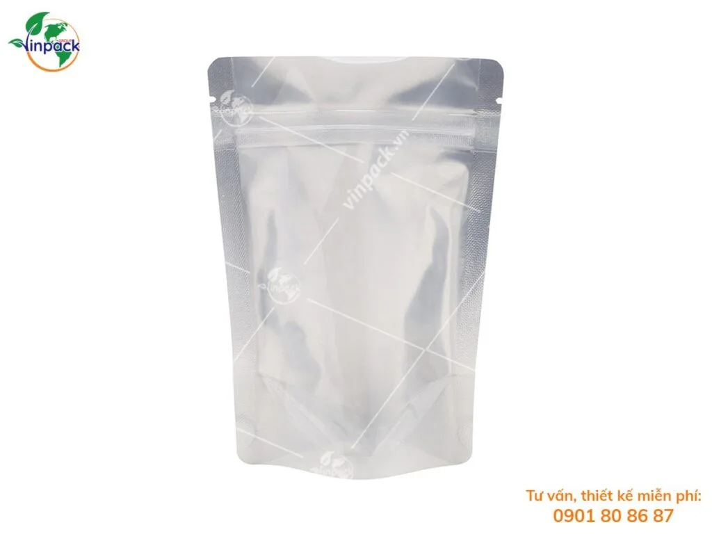 Túi zipper Bạc Đáy Đứng