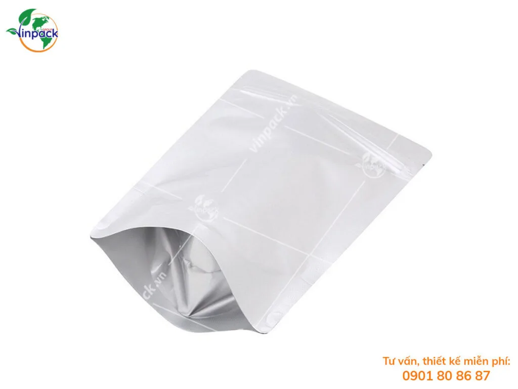 Túi zipper Bạc Đáy Đứng