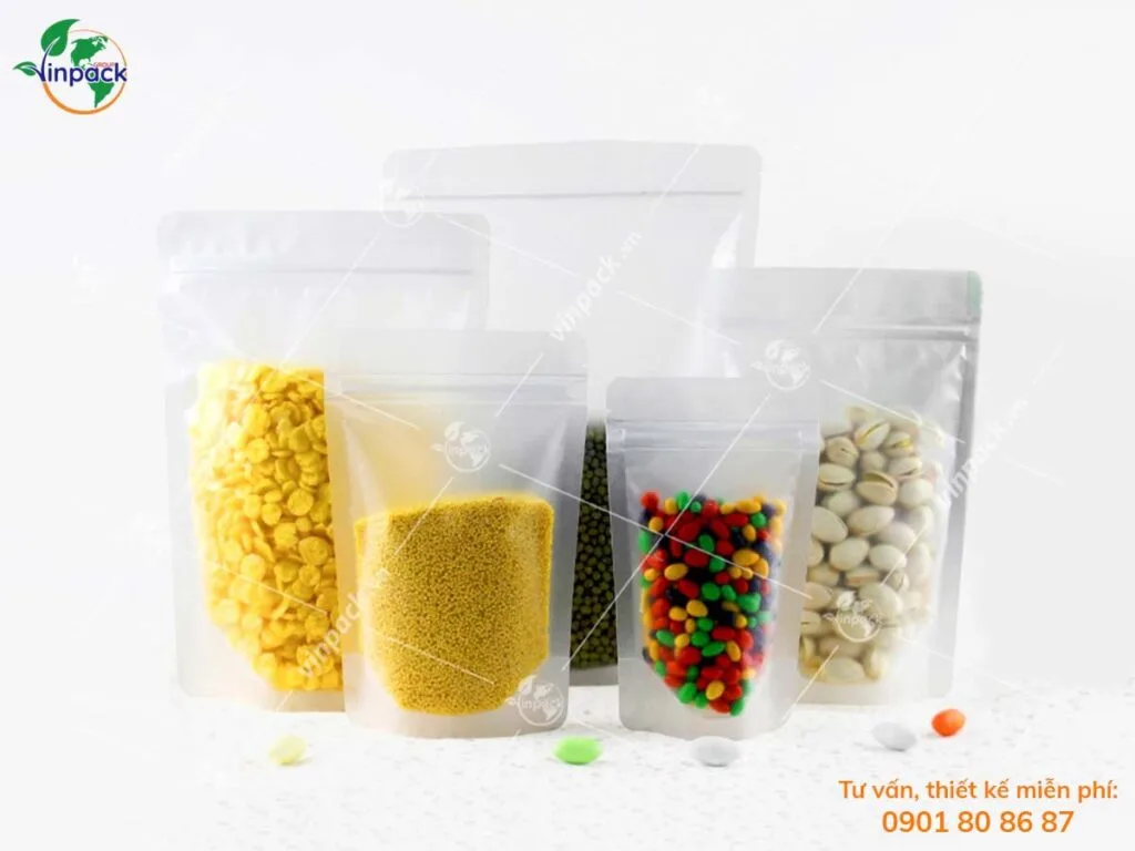 Túi zipper Trong Suốt Đáy Đứng