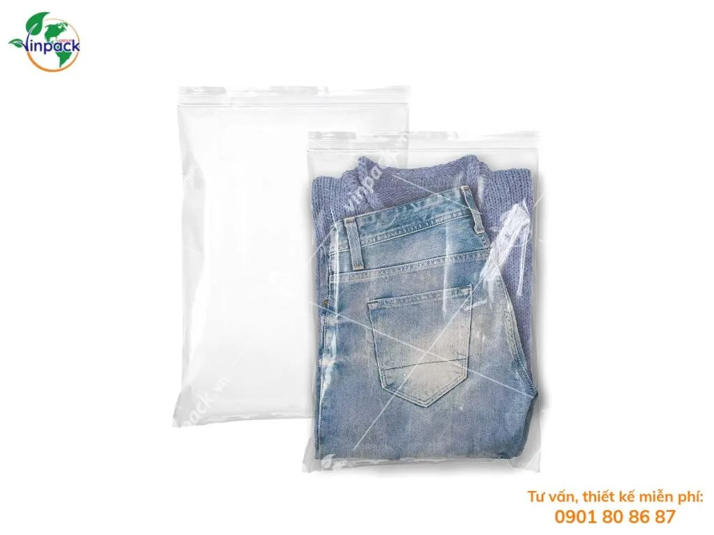Túi zipper chỉ trắng