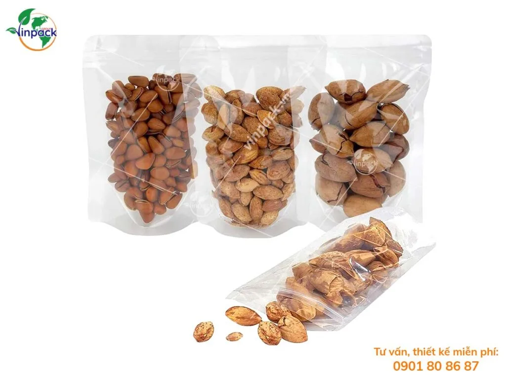 Túi zipper Trong Suốt Đáy Đứng