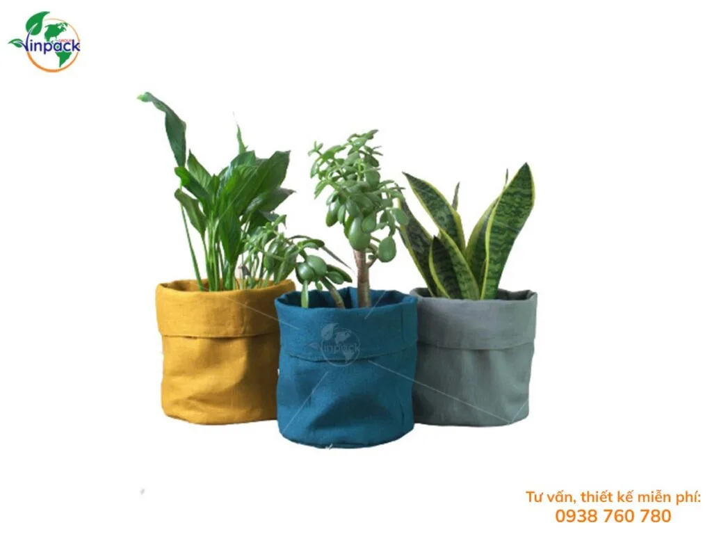 Túi vải bố bọc chậu cây