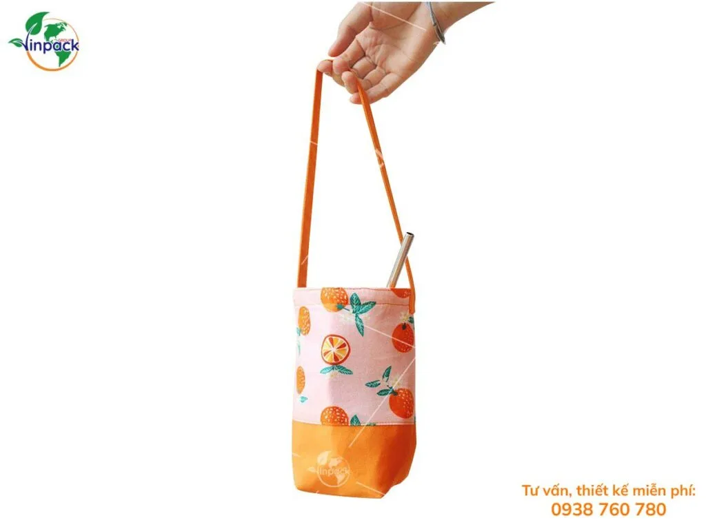 Túi vải bố đựng bình nước