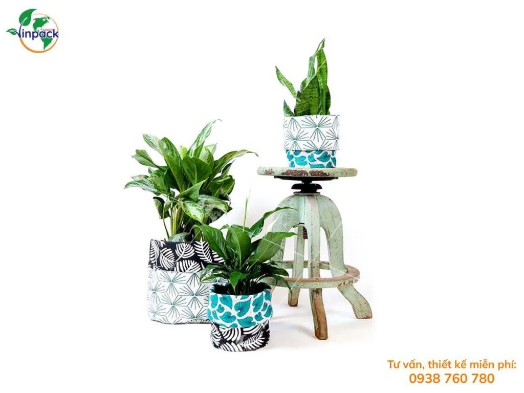 Túi vải bố bọc chậu cây