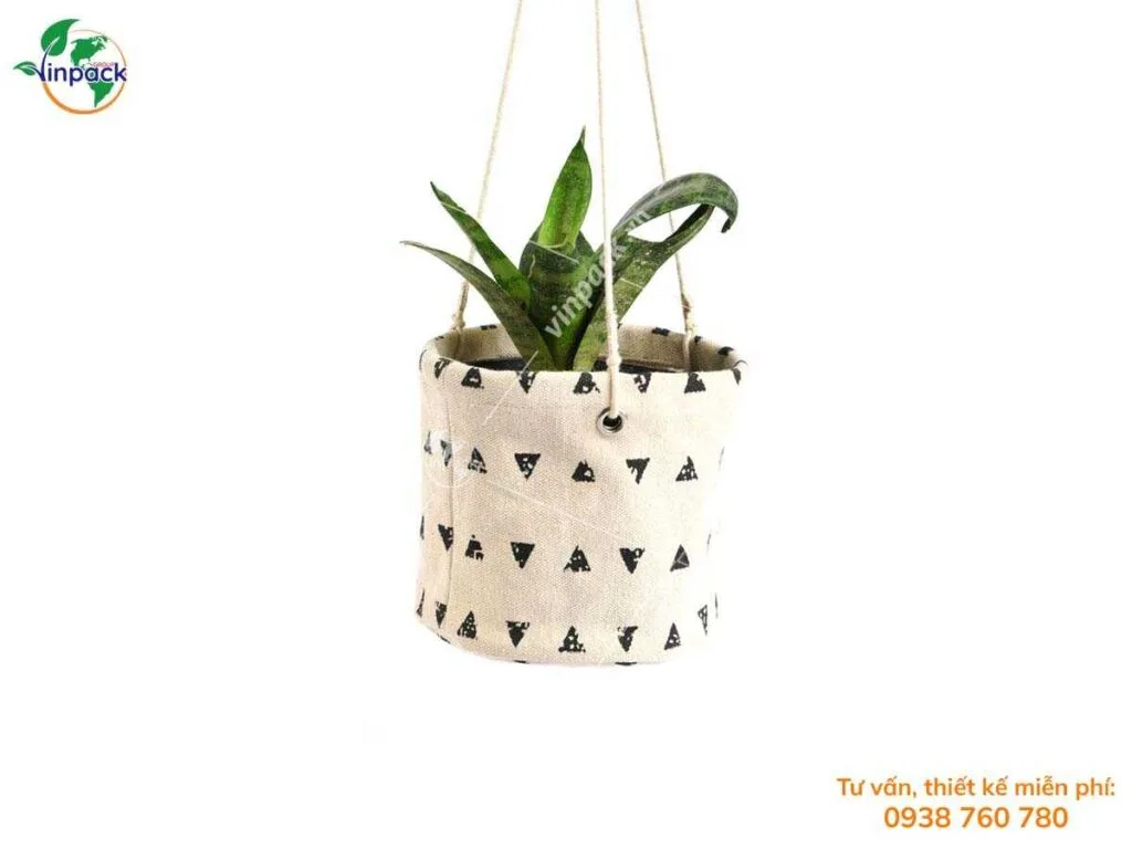 Túi vải bố bọc chậu cây