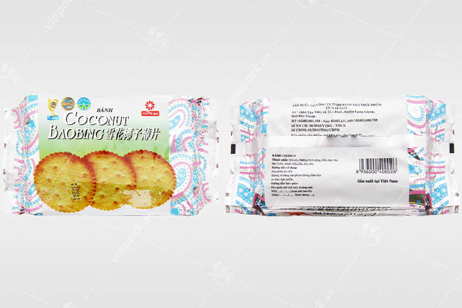 Bao bì bánh quy kiểu túi xếp hông hàn lưng