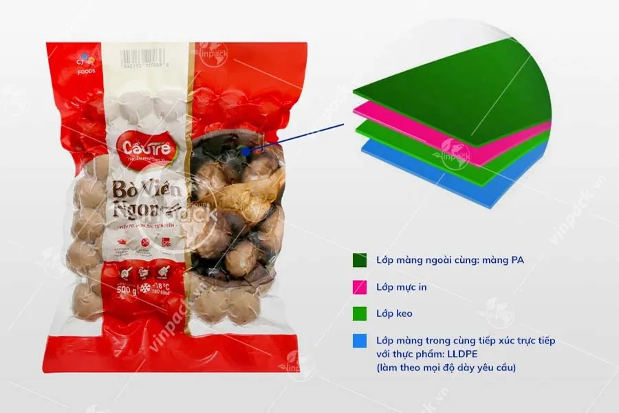 Bao bì bò viên chất liệu PA/PE