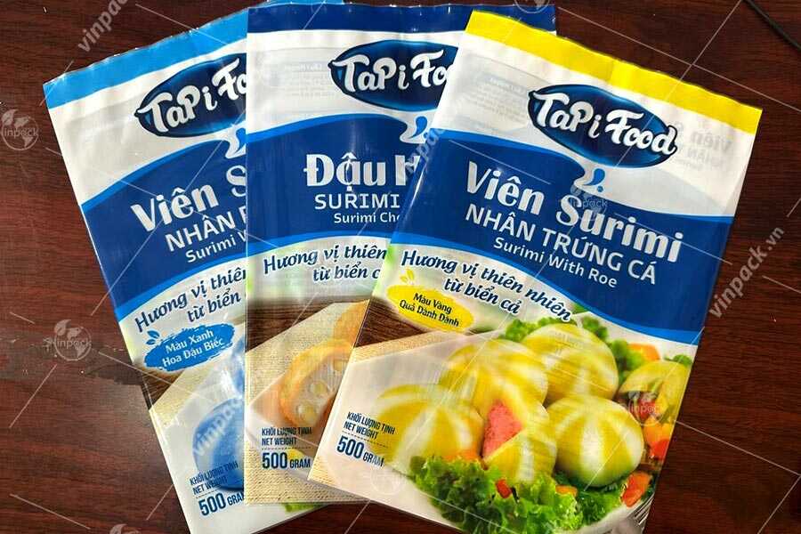 Bao bì cá viên chất liệu màng ghép phức hợp in trục đồng đẹp mắt