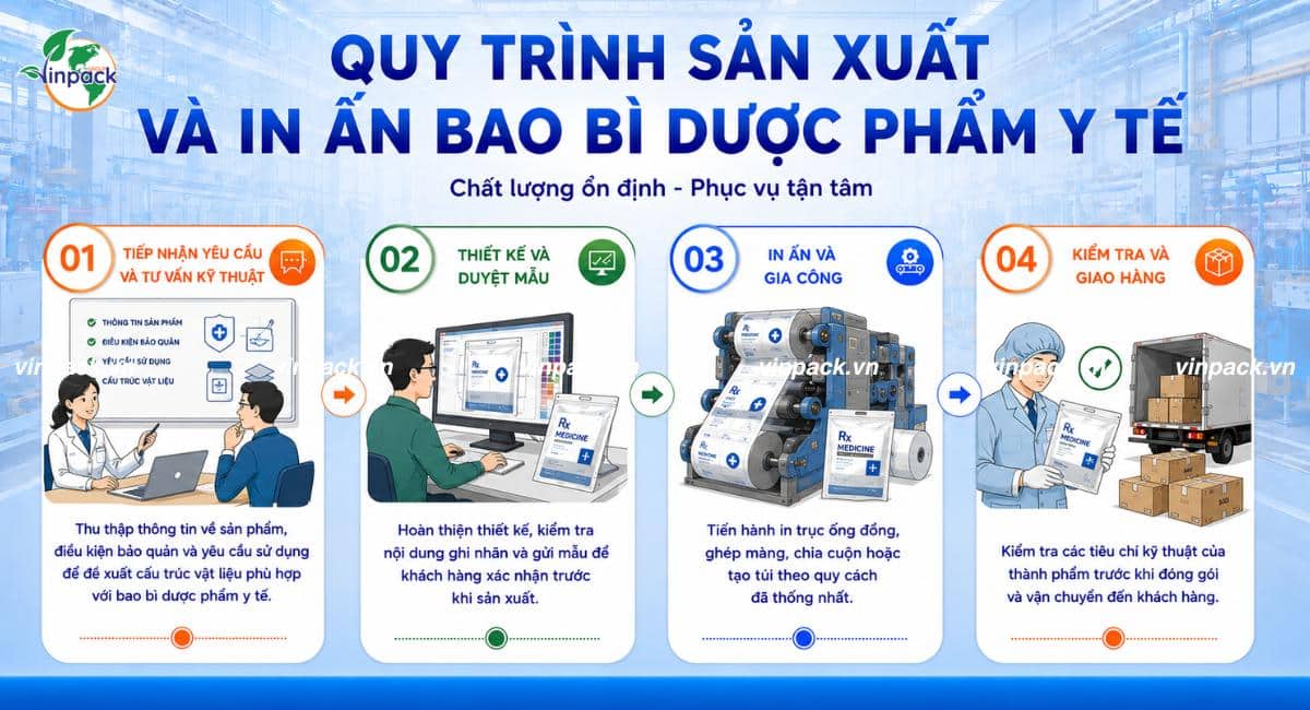 Quy trình sản xuất bao bì dược phẩm y tế