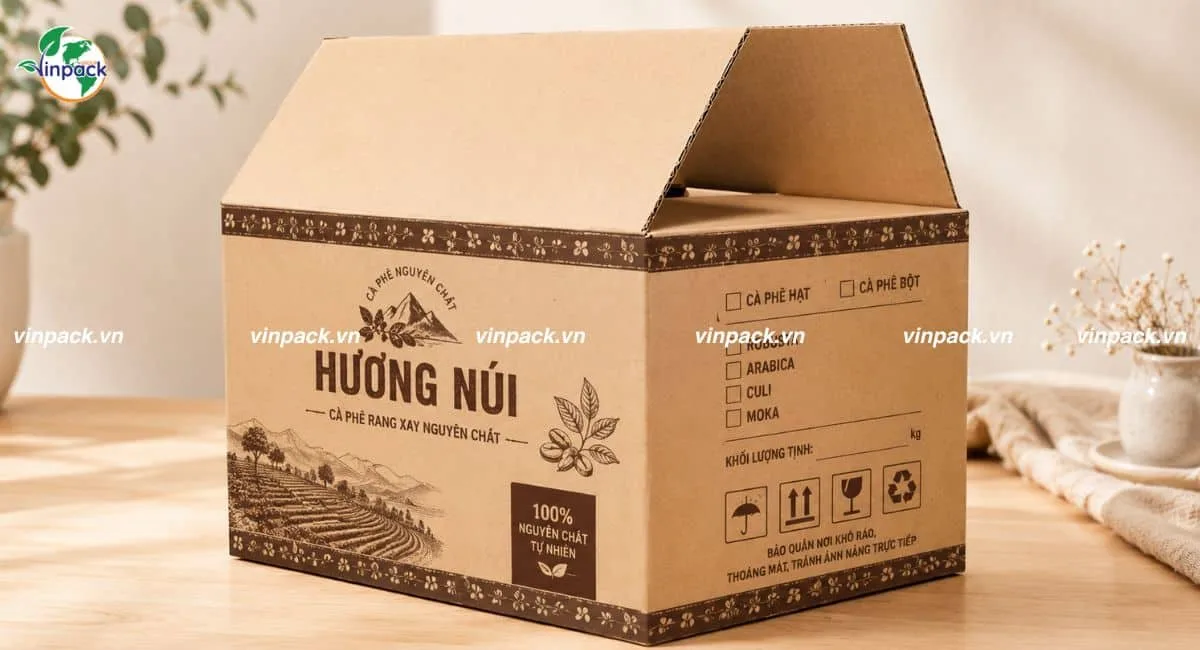 Thùng carton đựng cà phê đẹp