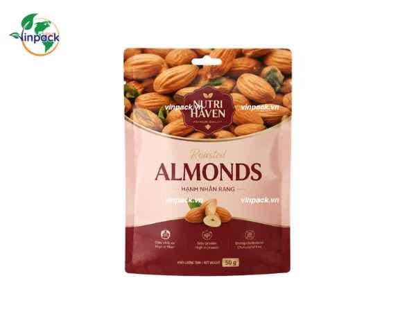 bao-bi-hanh-nhan-50g Bao bì hạnh nhân đục lỗ treo theo yêu cầu doanh nghiệp