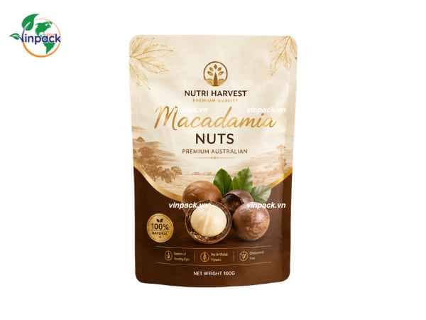 bao-bi-hat-macca-100g Bao bì hạt macca túi 100g in trục đồng theo yêu cầu