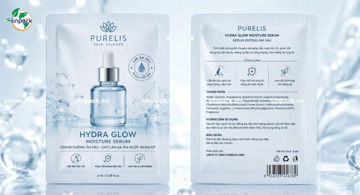 Mẫu bao bì mỹ phẩm chứa serum