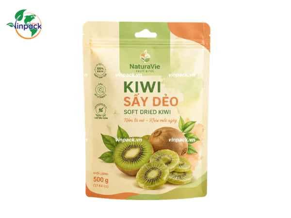 Bao bì kiwi sấy dẻo màng ghép in theo yêu cầu túi lớn 500g