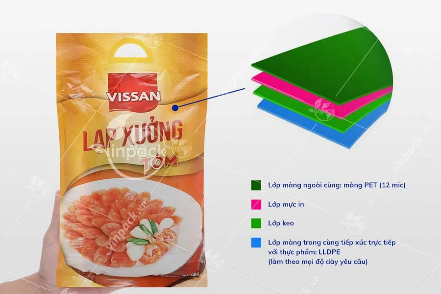 In bao bì lạp xưởng chất liệu PET/PE