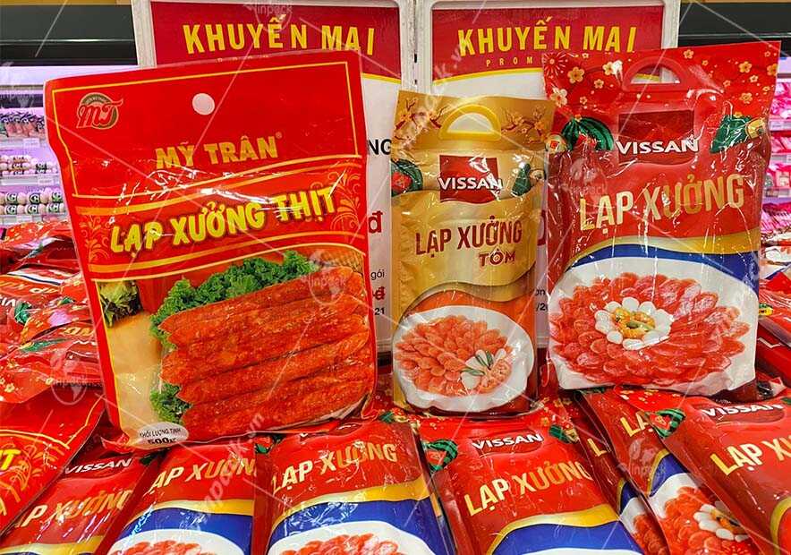 Bao bì lạp xưởng màng ghép nhiều lớp in trục đẹp chuyên nghiệp