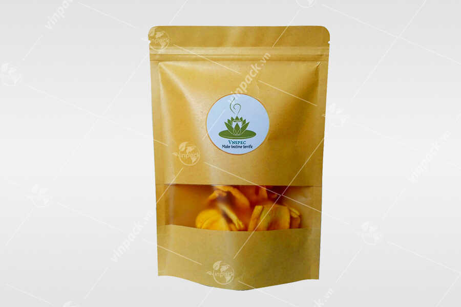 Bao bì mít sấy kiểu túi zip giấy