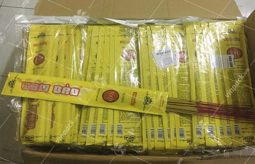 Bao bì nhang hương kiểu túi zip 3 biên
