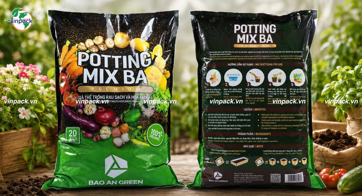 Mẫu bao bì giá thể trồng cây