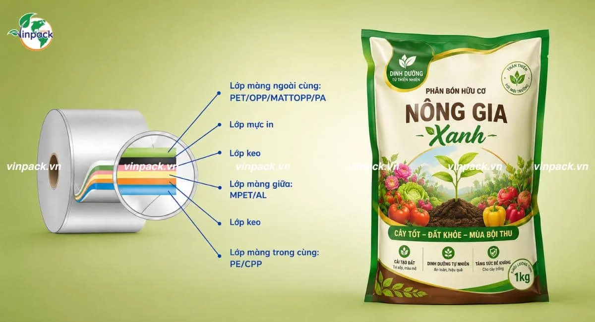 Phương pháp ghép màng của bao bì nông nghiệp tại Vinpack