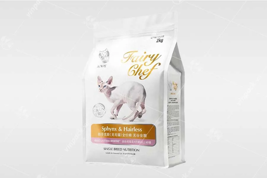 Bao bì thức ăn cho mèo kiểu túi đáy bằng 8 cạnh